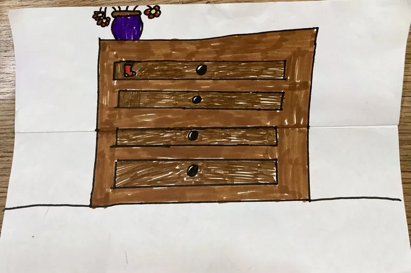 Brown chest of drawers