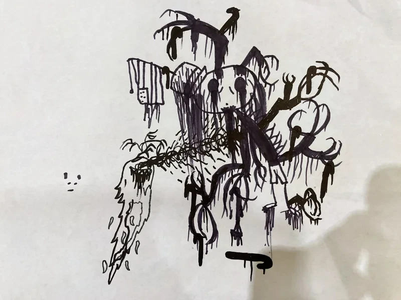 Dripping ink tree monster