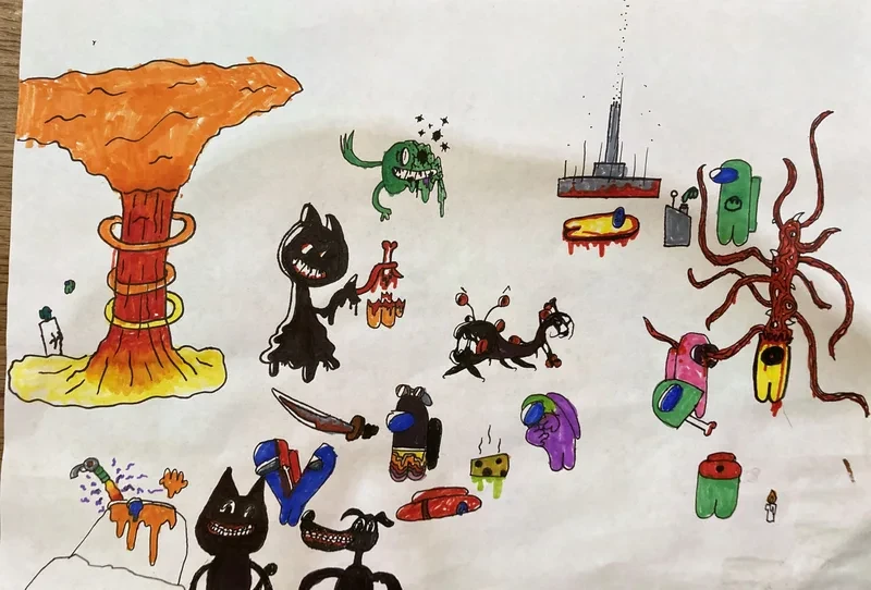 Nuclear mushroom cloud scene