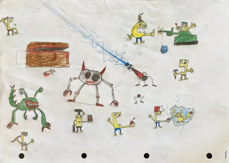 Laser fight with monsters