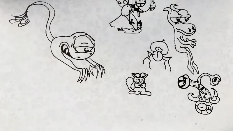 Ink creatures with long tailed beast