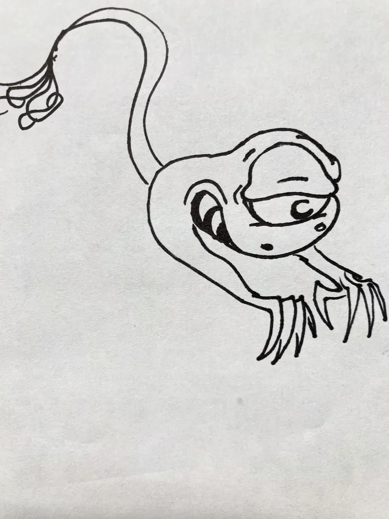 Long tailed clawed creature