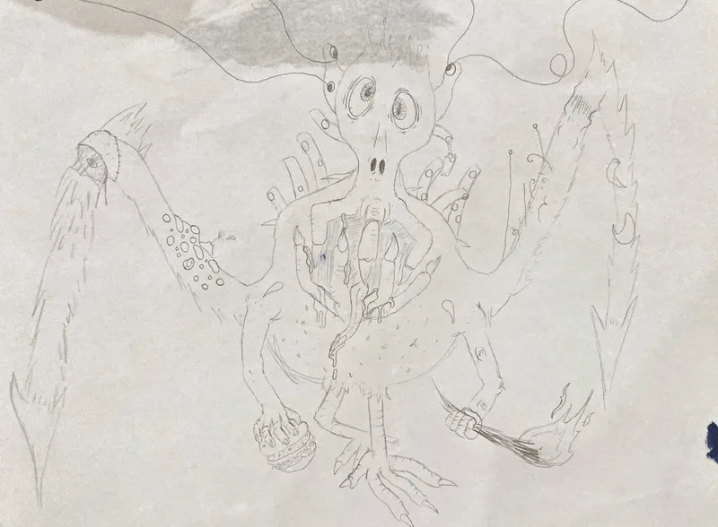 Pencil tentacle faced giant