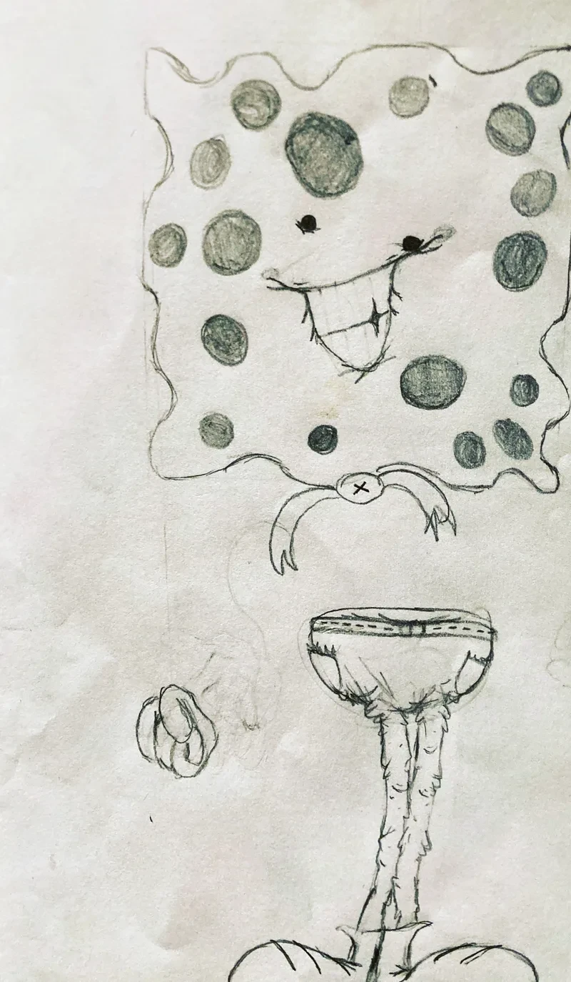 Spotted sponge head on goblet