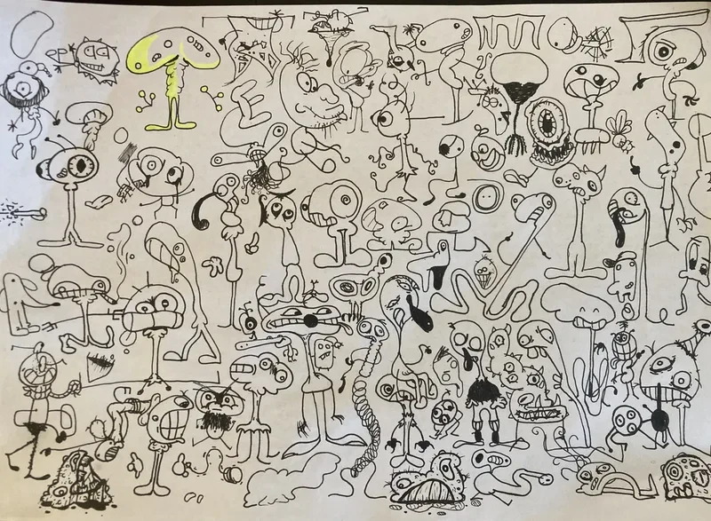 Giant ink doodle wall