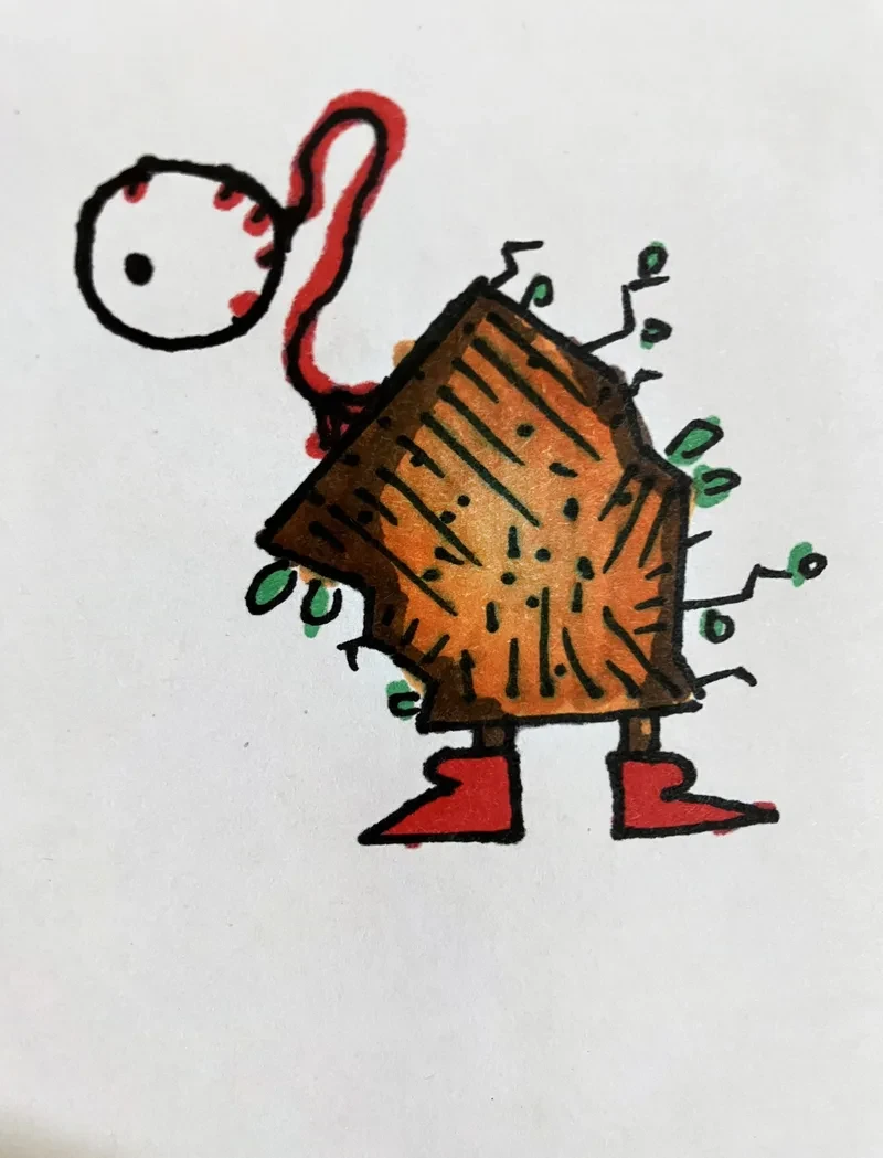 House shaped wood creature
