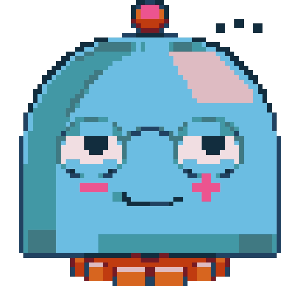 Pixel robot dome thinking