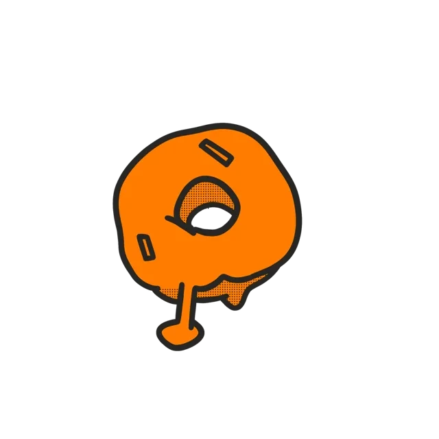 Orange donut creature